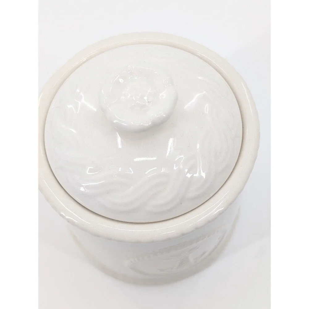 American Atelier at Home Nautical White Lighthouse Sugar Bowl Canister Stoneware
